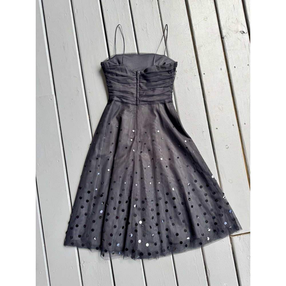 Jessica Howard Vintage 2000s Women Spaghetti Strap Tulle Prom Lace Dark Dress‎ 8 - Picture 8 of 8